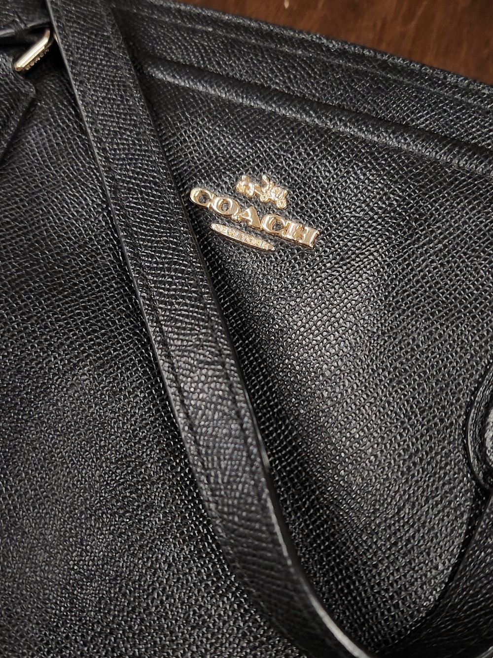 Coach Black Textured Leather Tote